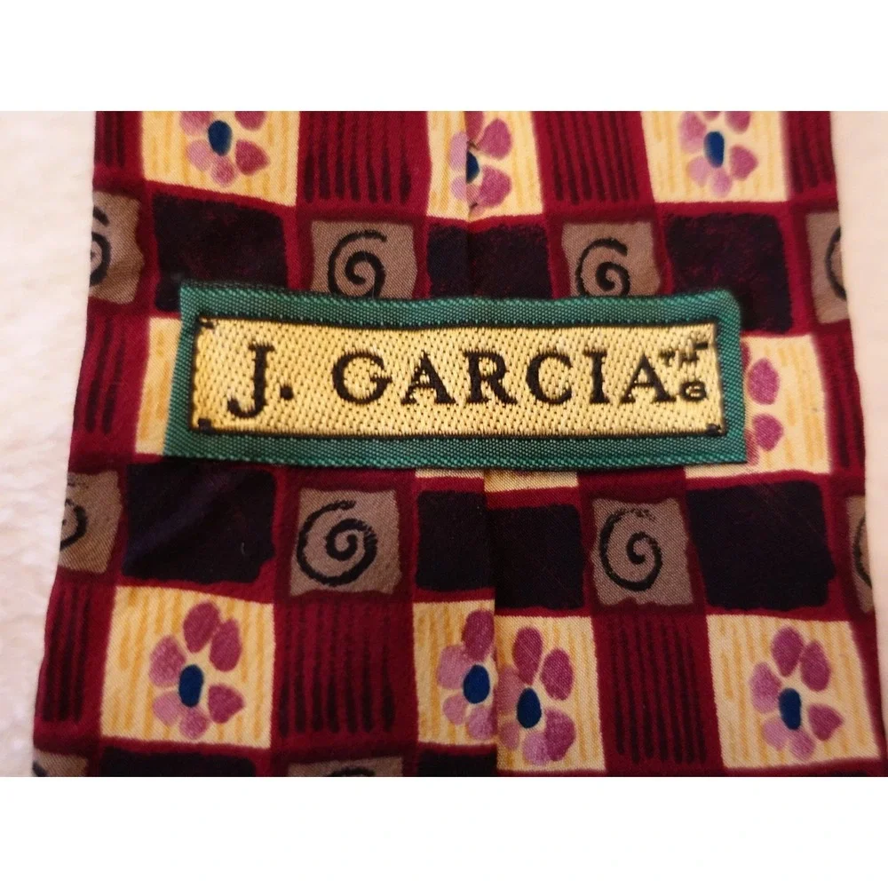 J. Garcia Collection‎ 100% Silk Tie Snail Garden Blue Red Yellow Limited Nine